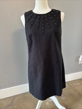 Lilly Pulitzer Black Sleeveless Beaded Shift Dress
